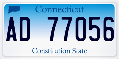 CT license plate AD77056