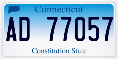 CT license plate AD77057