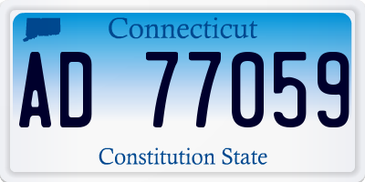 CT license plate AD77059