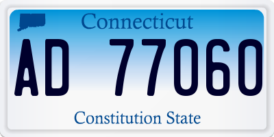 CT license plate AD77060