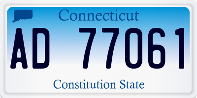 CT license plate AD77061