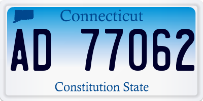 CT license plate AD77062