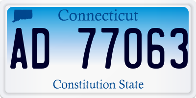 CT license plate AD77063