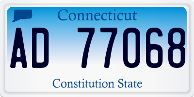 CT license plate AD77068