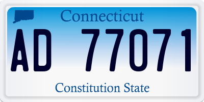 CT license plate AD77071