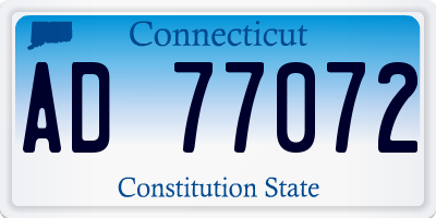 CT license plate AD77072