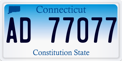CT license plate AD77077