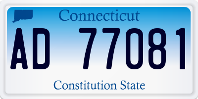 CT license plate AD77081