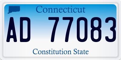 CT license plate AD77083