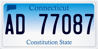 CT license plate AD77087