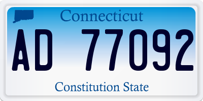 CT license plate AD77092