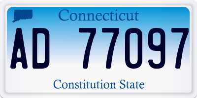 CT license plate AD77097