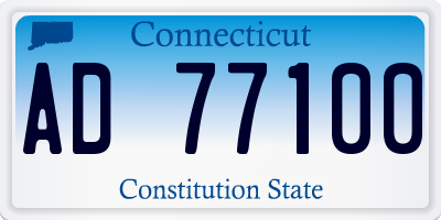 CT license plate AD77100