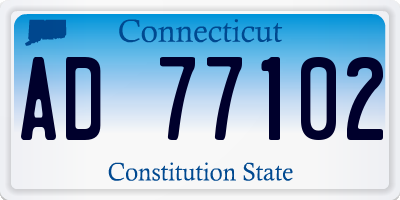 CT license plate AD77102