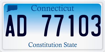 CT license plate AD77103