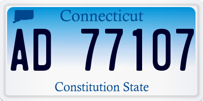 CT license plate AD77107