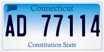 CT license plate AD77114