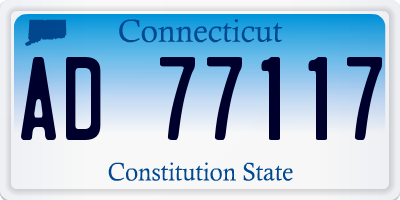 CT license plate AD77117