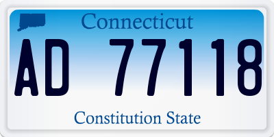 CT license plate AD77118