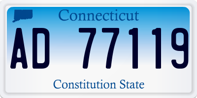 CT license plate AD77119