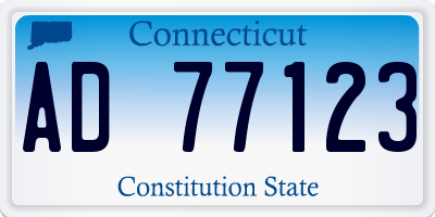 CT license plate AD77123
