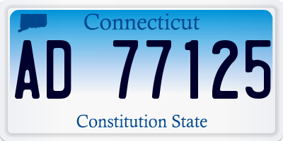 CT license plate AD77125