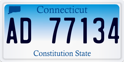CT license plate AD77134