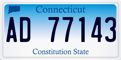 CT license plate AD77143
