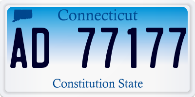 CT license plate AD77177