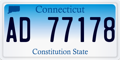 CT license plate AD77178