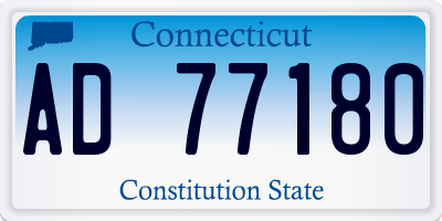 CT license plate AD77180