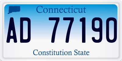CT license plate AD77190