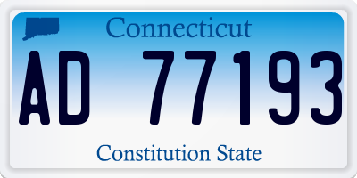 CT license plate AD77193