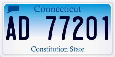 CT license plate AD77201