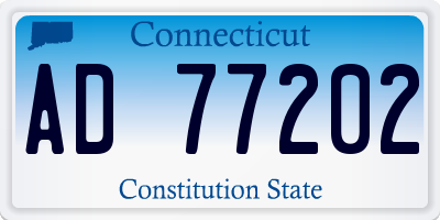 CT license plate AD77202
