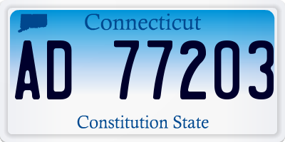 CT license plate AD77203