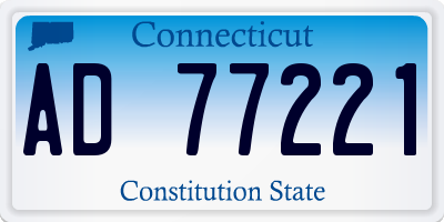 CT license plate AD77221
