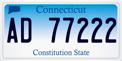 CT license plate AD77222