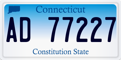 CT license plate AD77227