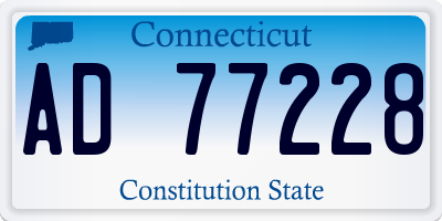 CT license plate AD77228
