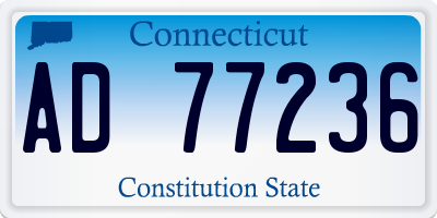 CT license plate AD77236
