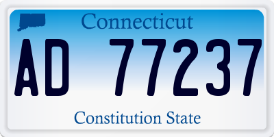 CT license plate AD77237