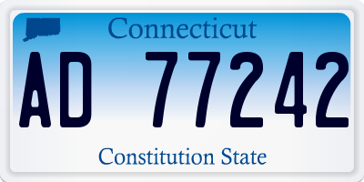 CT license plate AD77242