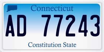 CT license plate AD77243