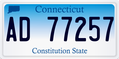 CT license plate AD77257