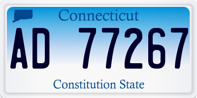 CT license plate AD77267