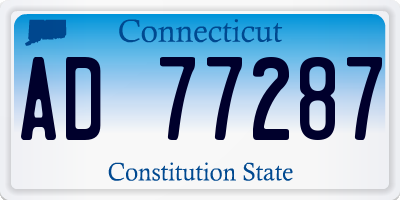 CT license plate AD77287