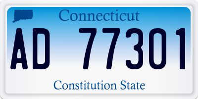 CT license plate AD77301