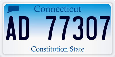 CT license plate AD77307