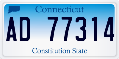 CT license plate AD77314